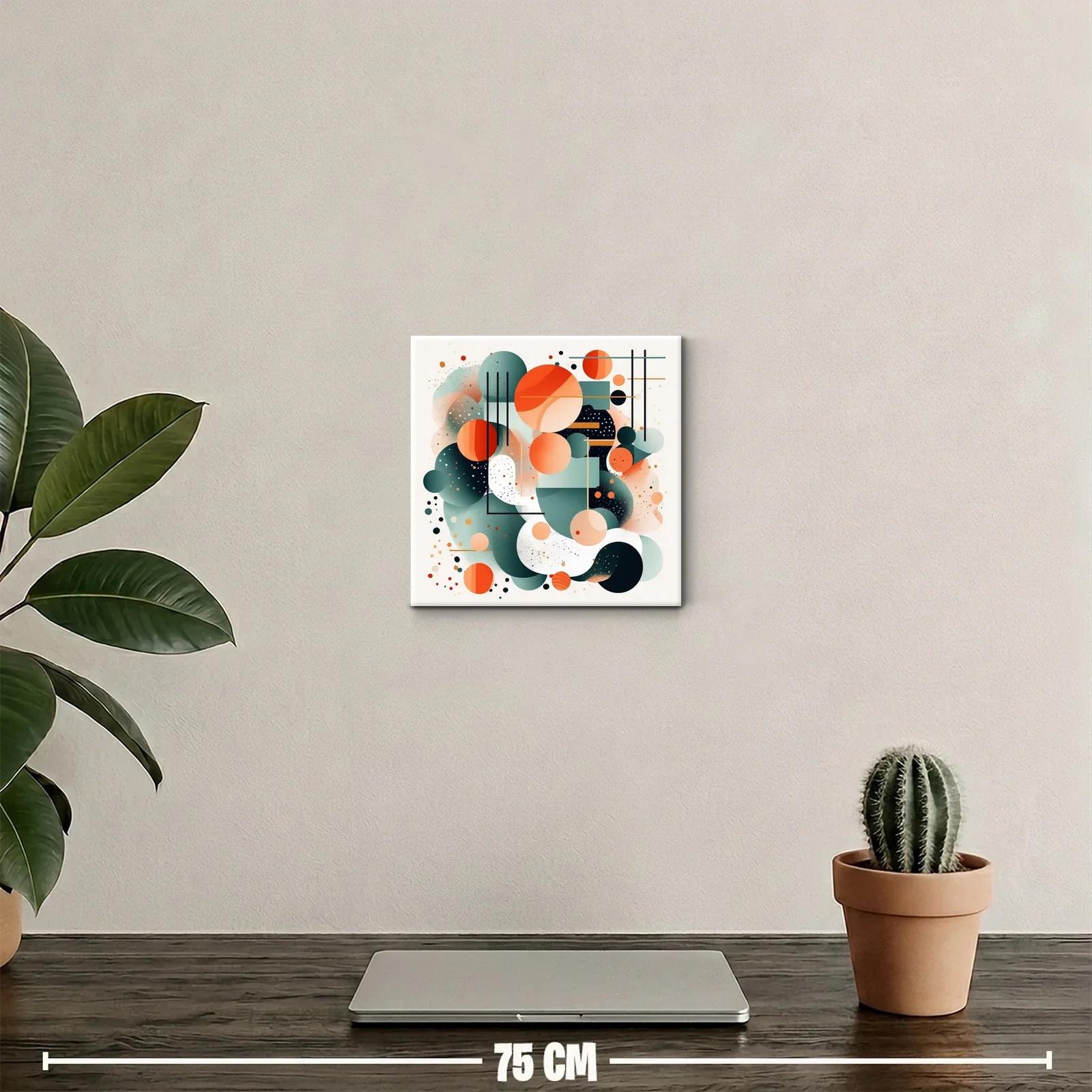 Composición abstracta con círculos y líneas en tonos cálidos — miniatura 2