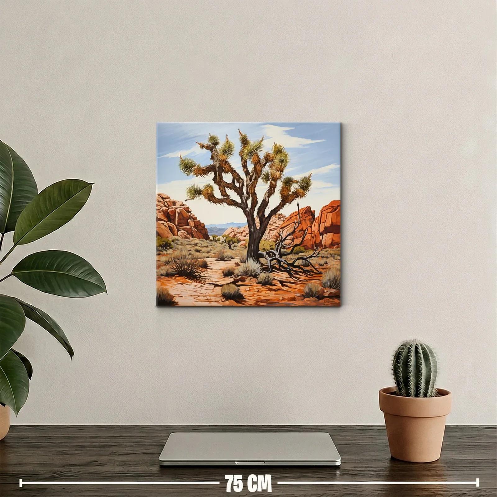 Paisaje árido con árbol solitario y rocas rojizas — miniatura 2