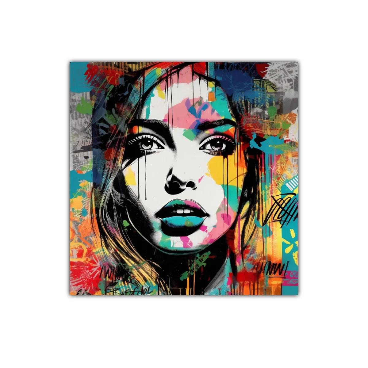 Retrato vibrante con explosión de color y estilo urbano — imagen principal