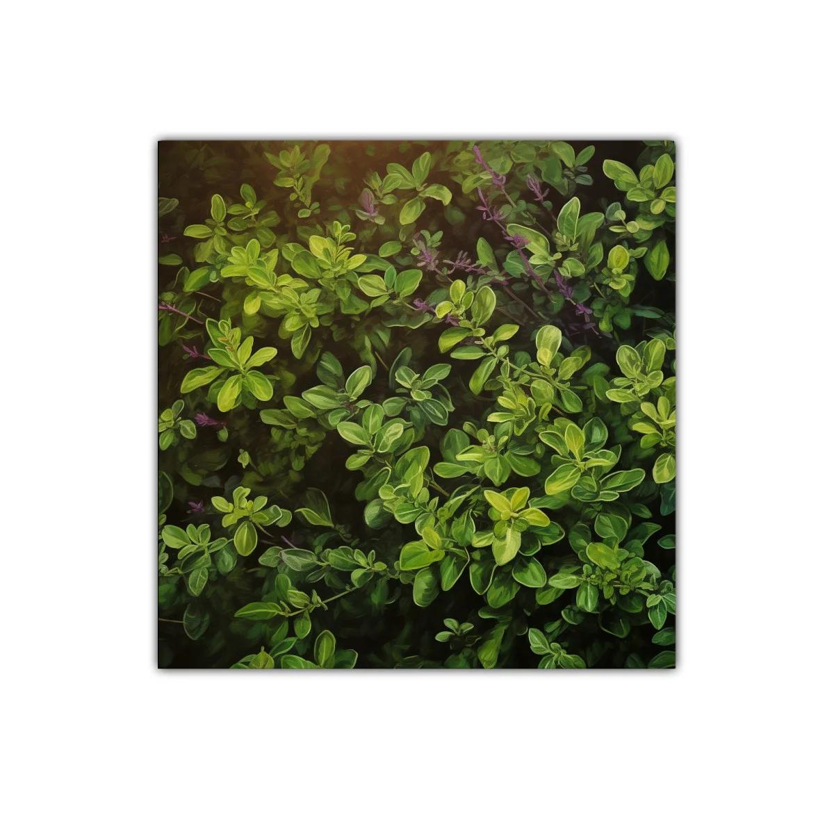 Cuadro decorativo con exuberante follaje verde