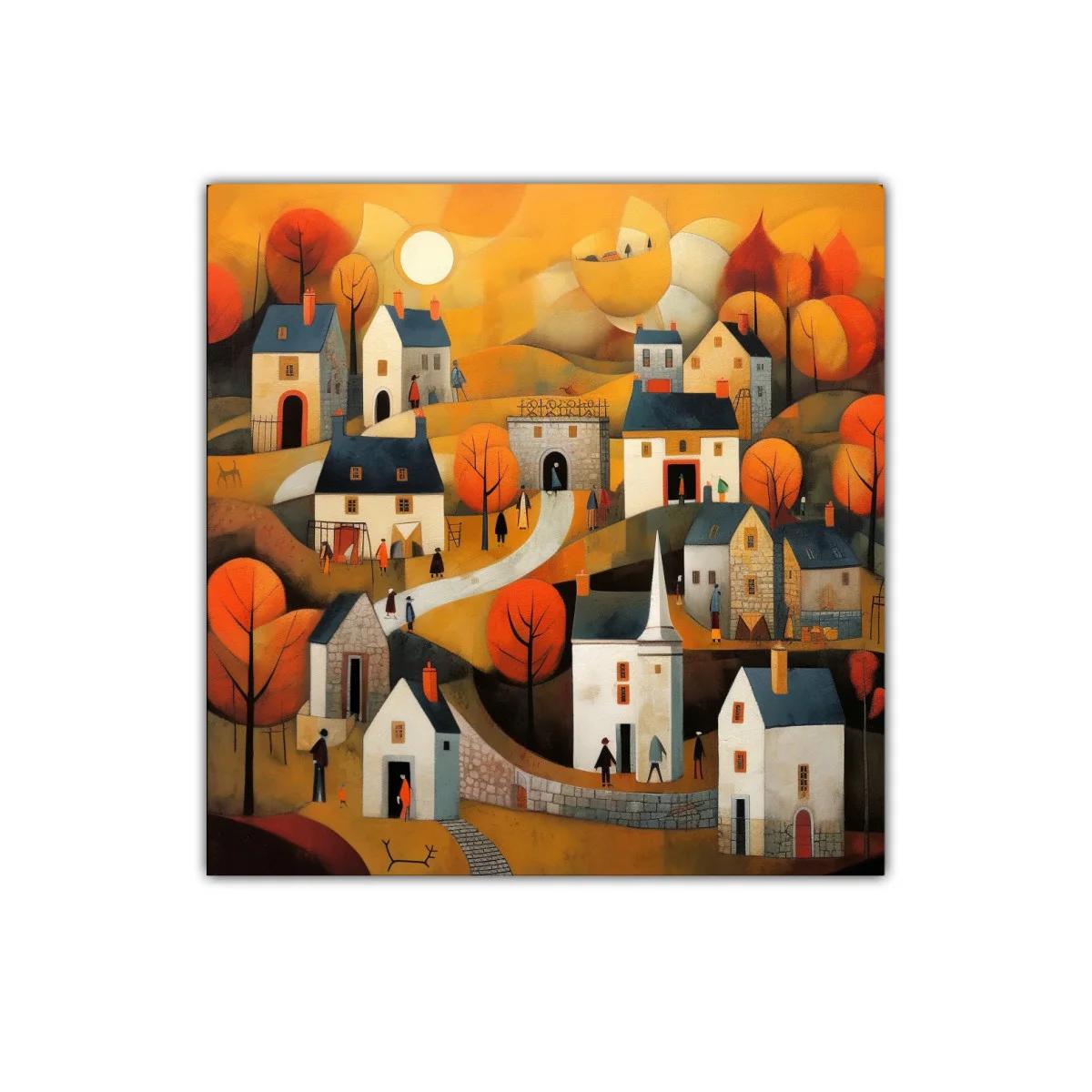 Pueblo encantado en tonos cálidos y otoñales — imagen principal