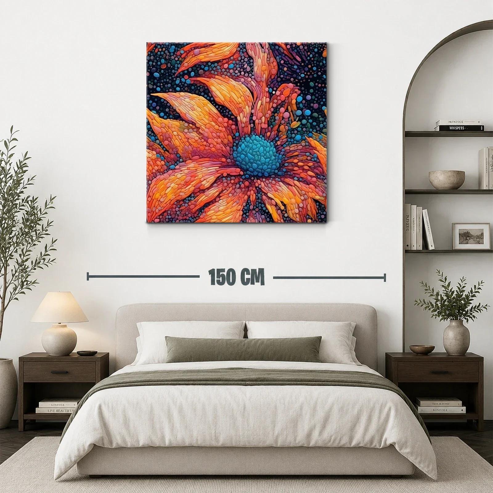 Flores vibrantes con detalles abstractos en tonos cálidos — miniatura 3