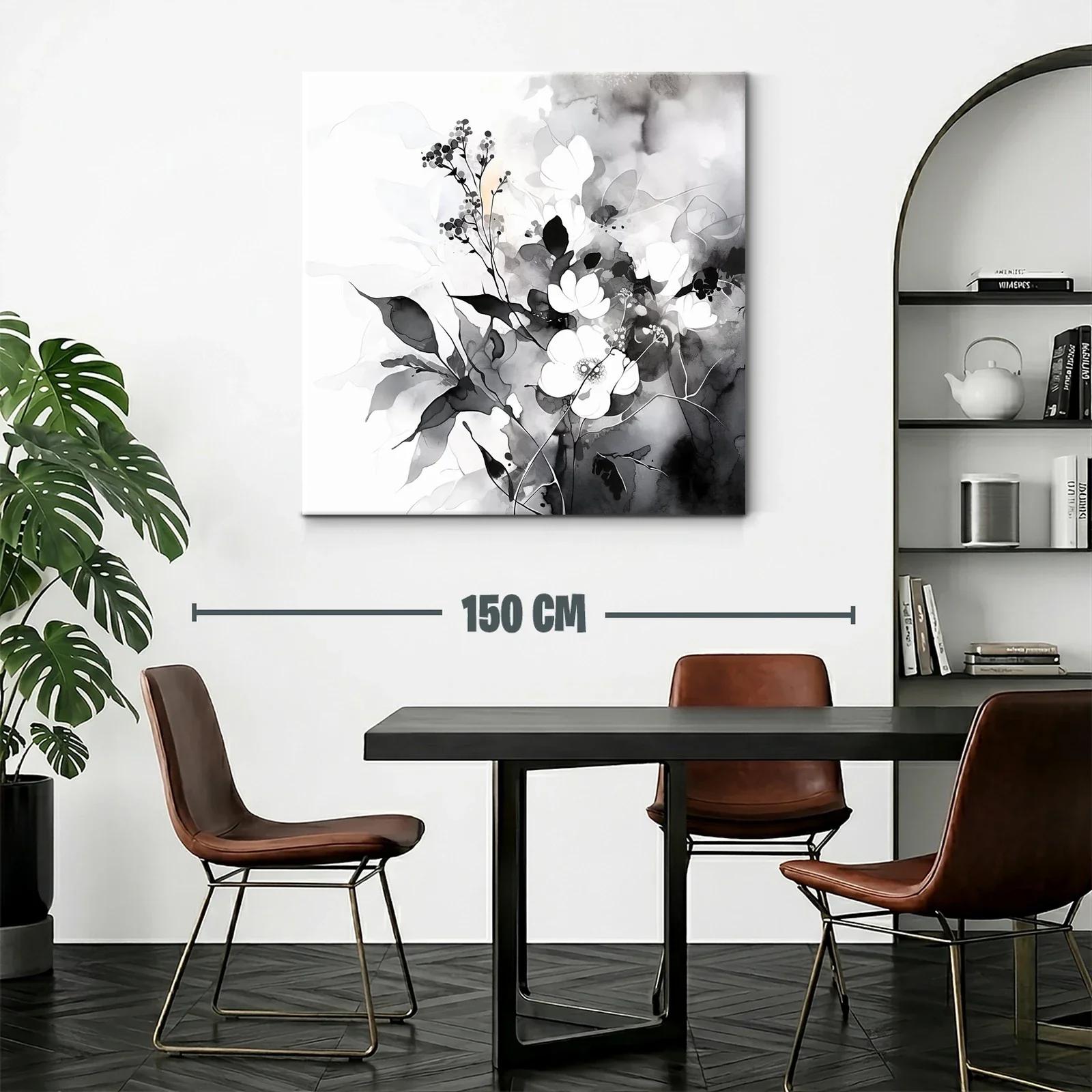 Arte floral en tonos suaves en blanco y negro — miniatura 2