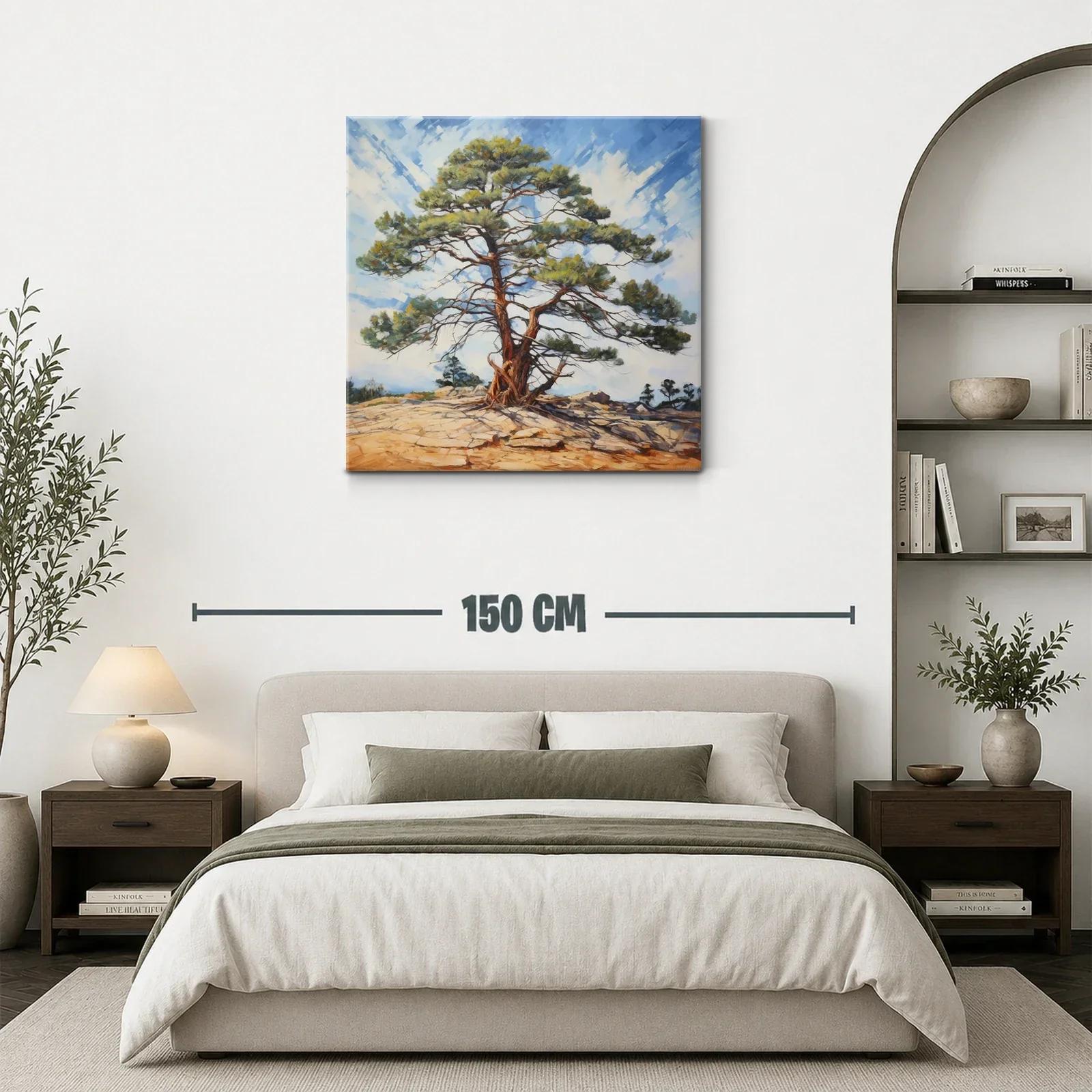 Árbol solitario en paisaje rocoso bajo cielo azul — miniatura 3