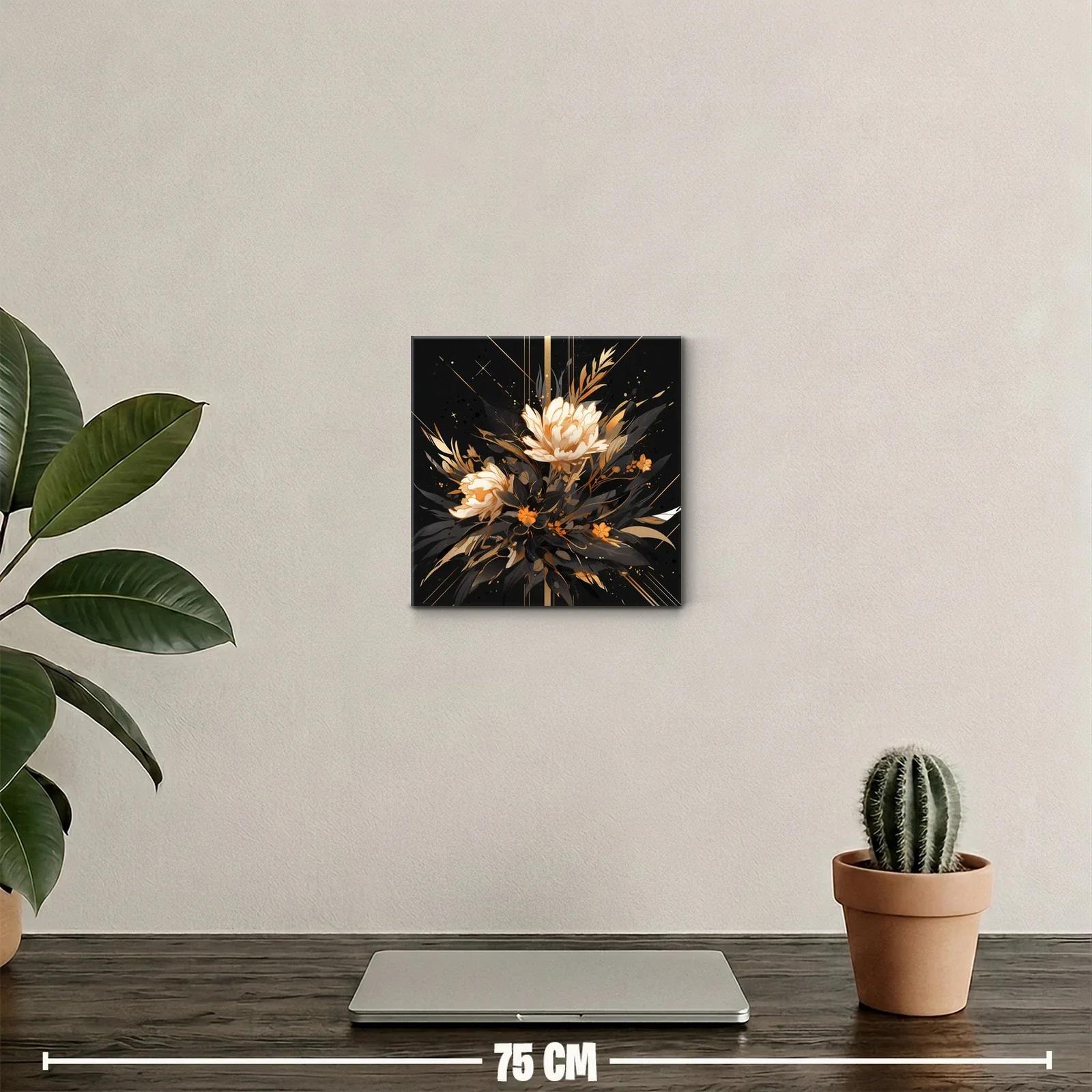 Elegancia floral con tonos dorados y negros para sofisticar espacios — miniatura 2