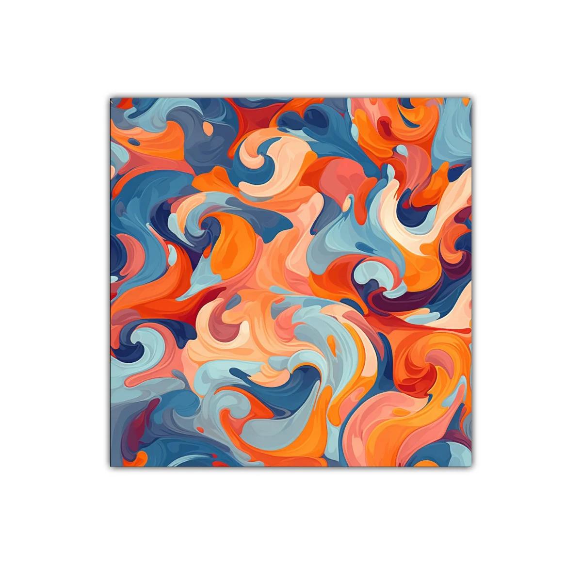 Cuadro abstracto en vibrantes tonos cálidos y fríos — imagen principal