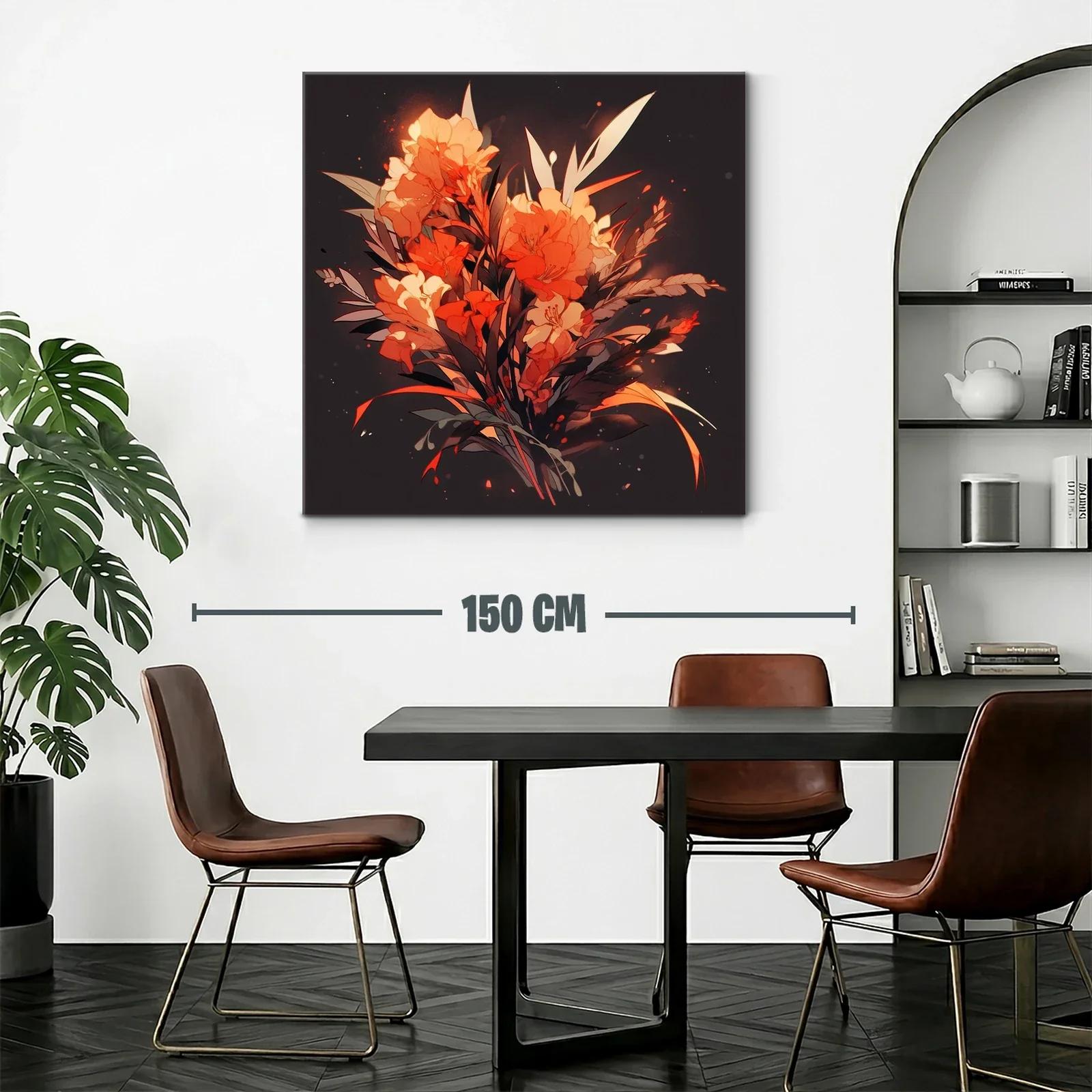 Ramo de flores cálidas sobre fondo oscuro — miniatura 2