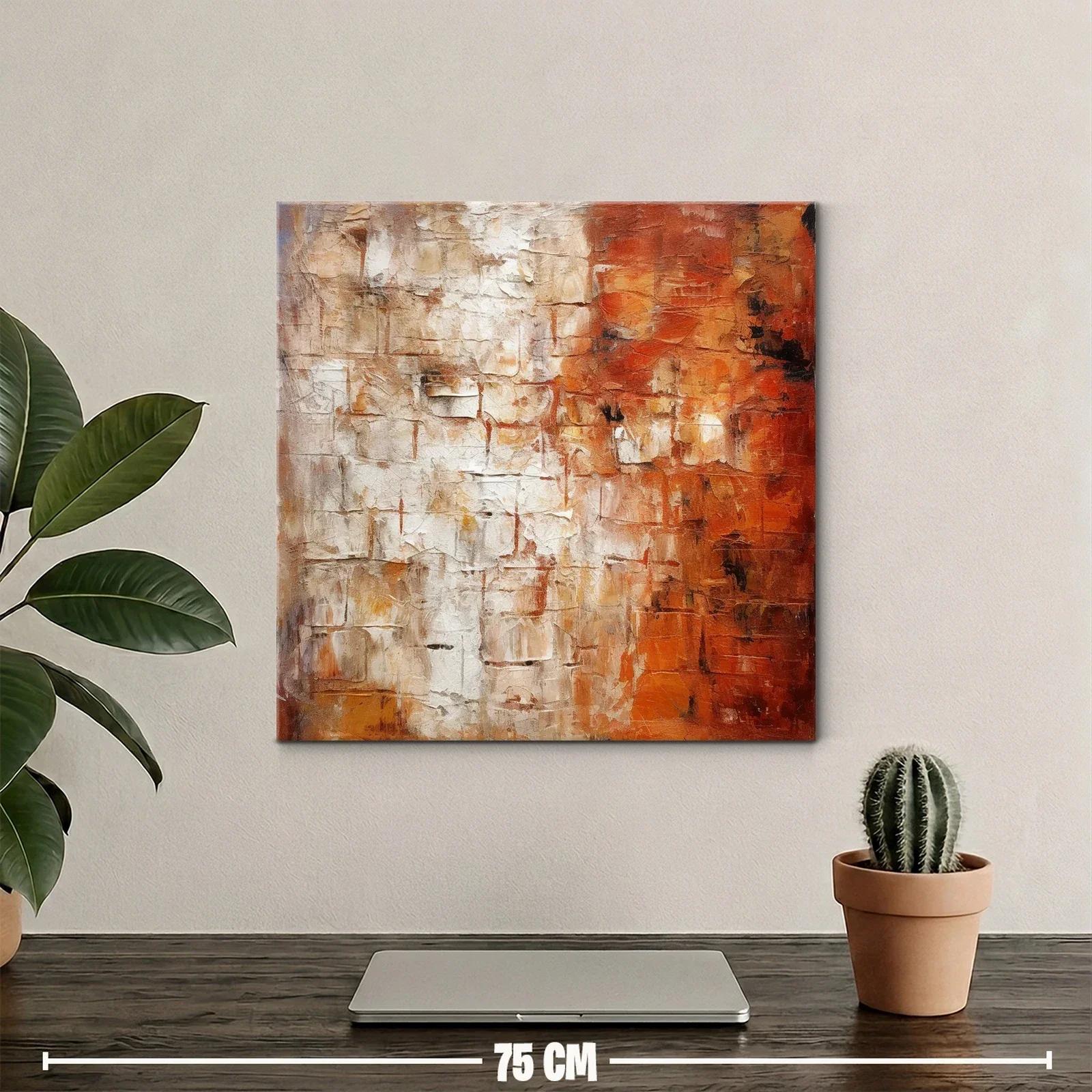 Cuadro abstracto con tonos cálidos y texturas envolventes — miniatura 2