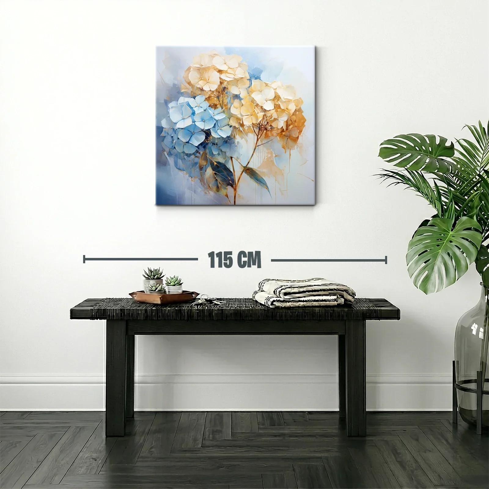Ramo delicado de hortensias en tonos azules y beige — miniatura 2