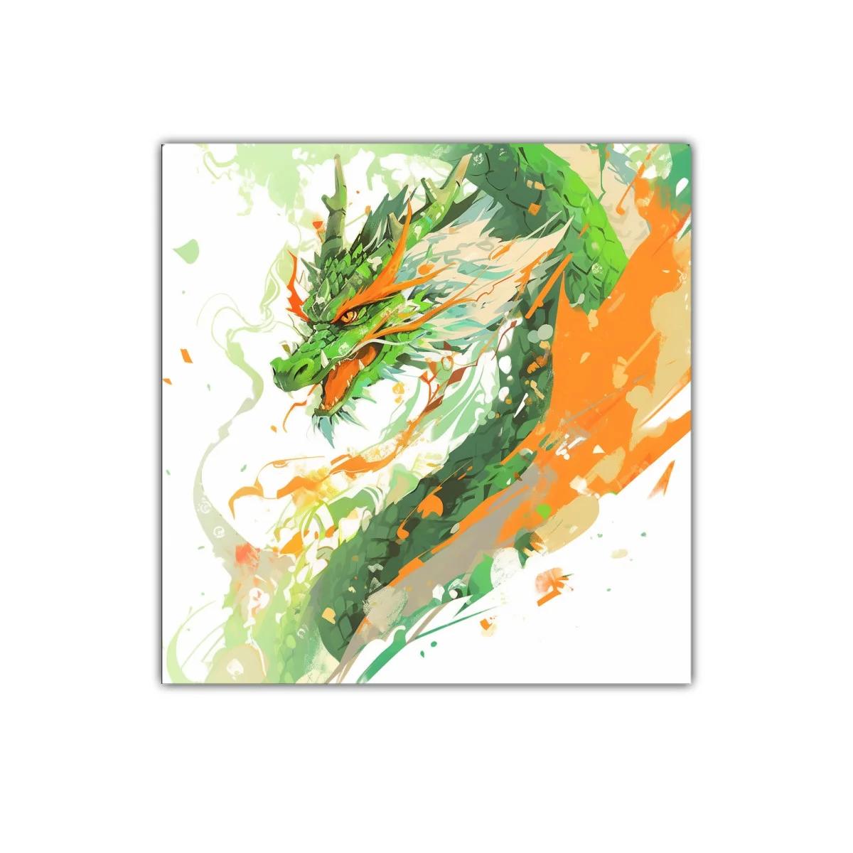 Dragón verde en movimiento lleno de energía y fuerza — imagen principal