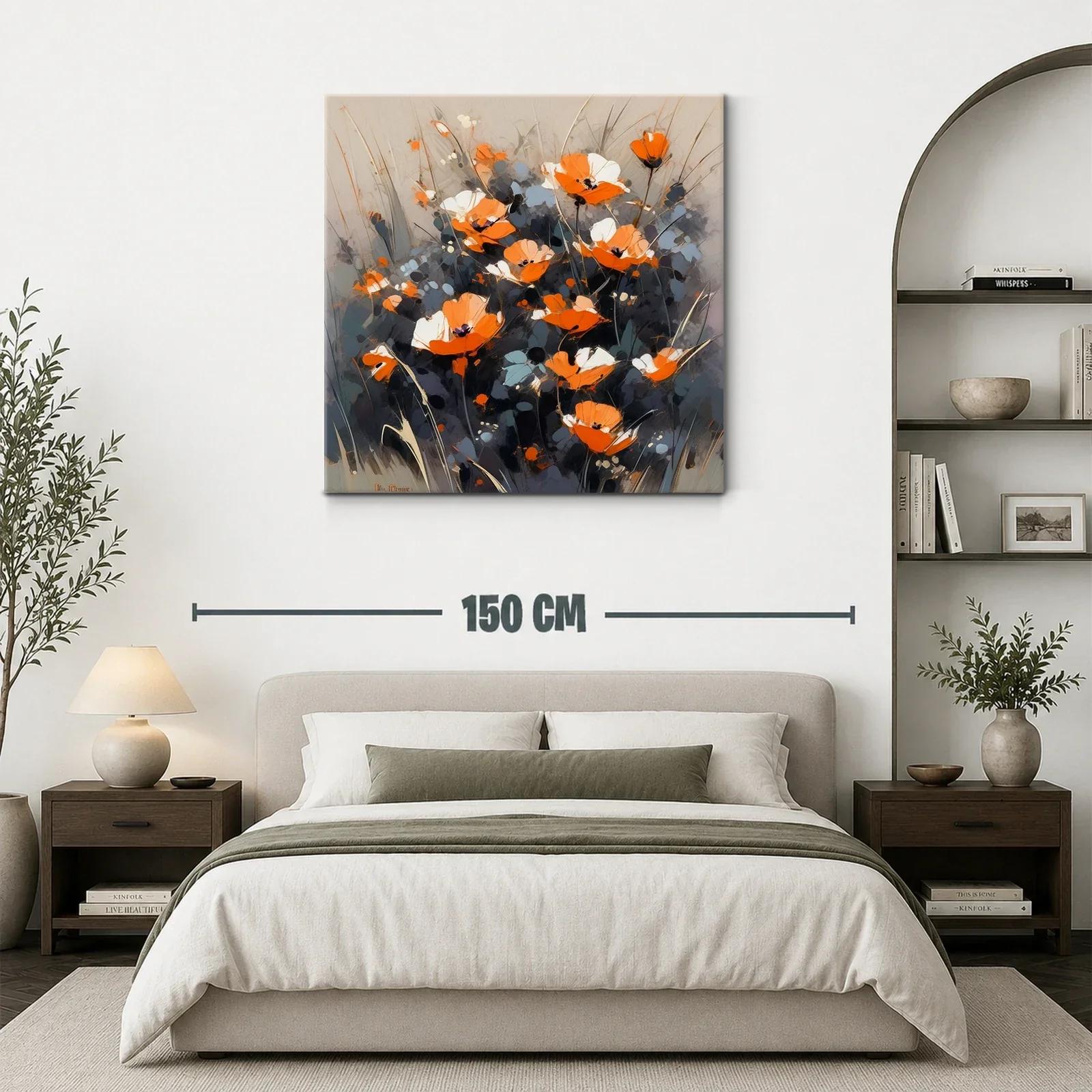 Flores naranjas y blancas con fondo gris elegante — miniatura 3