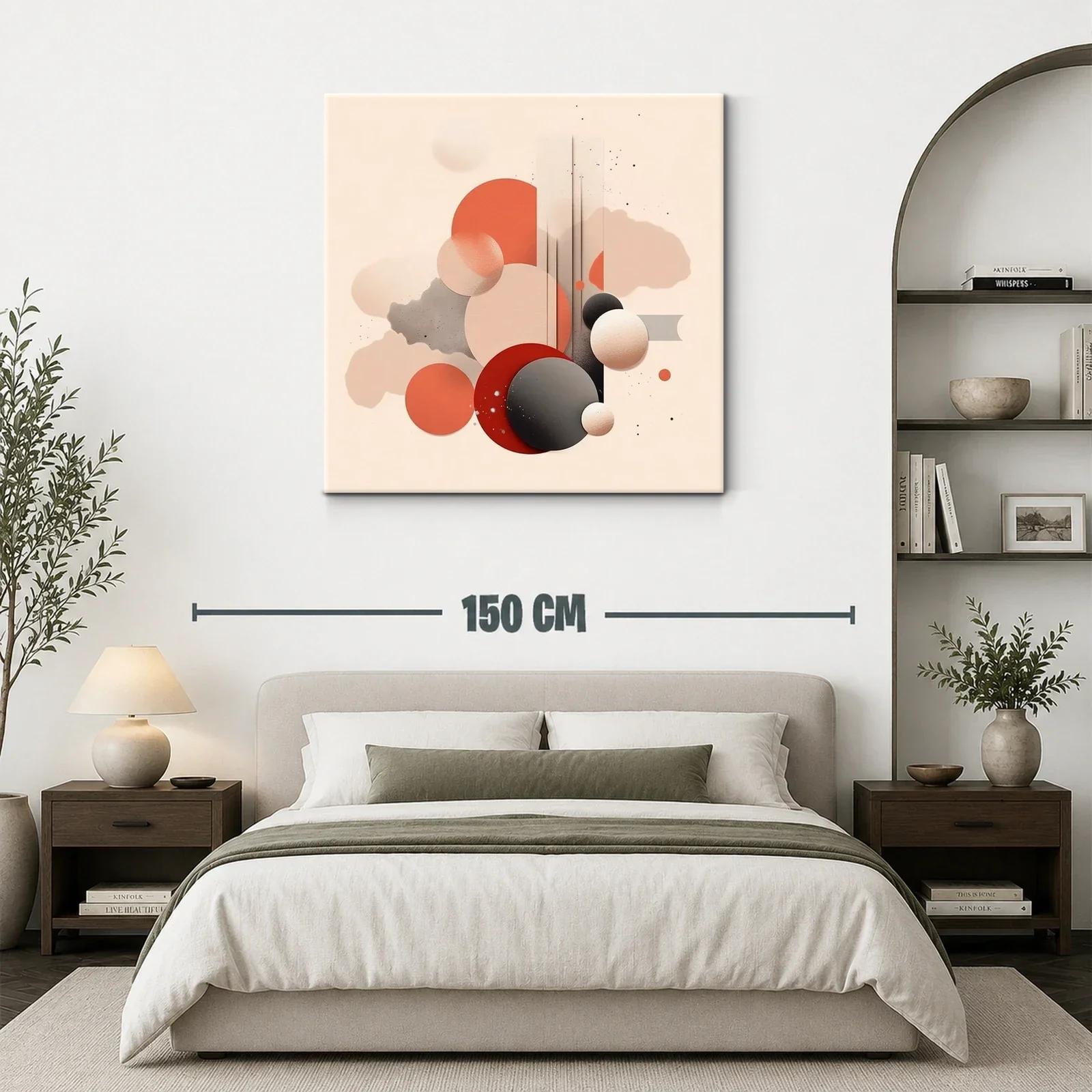 Composición abstracta con formas circulares y tonalidades cálidas — miniatura 3
