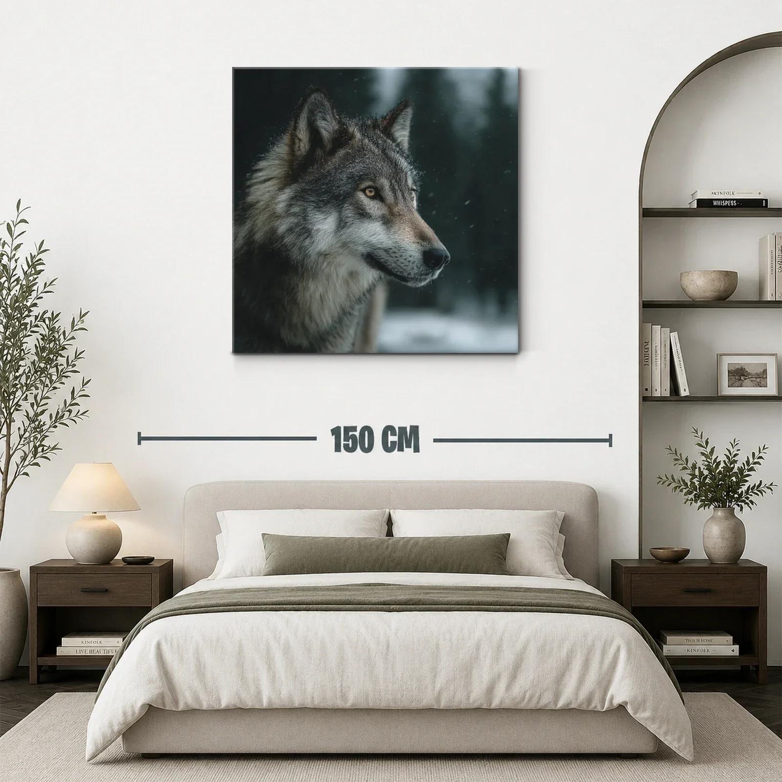 Retrato de lobo en ambiente invernal con mirada intensa — miniatura 3