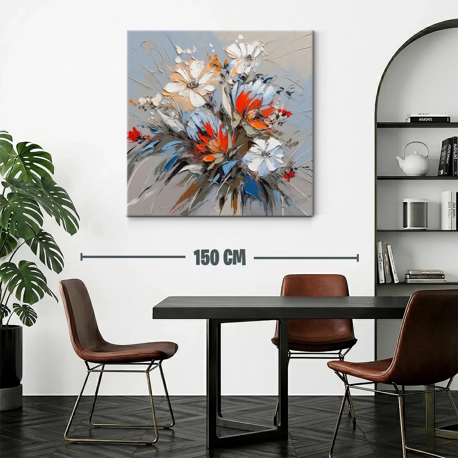 Composición floral vibrante con tonos cálidos y fríos — miniatura 2