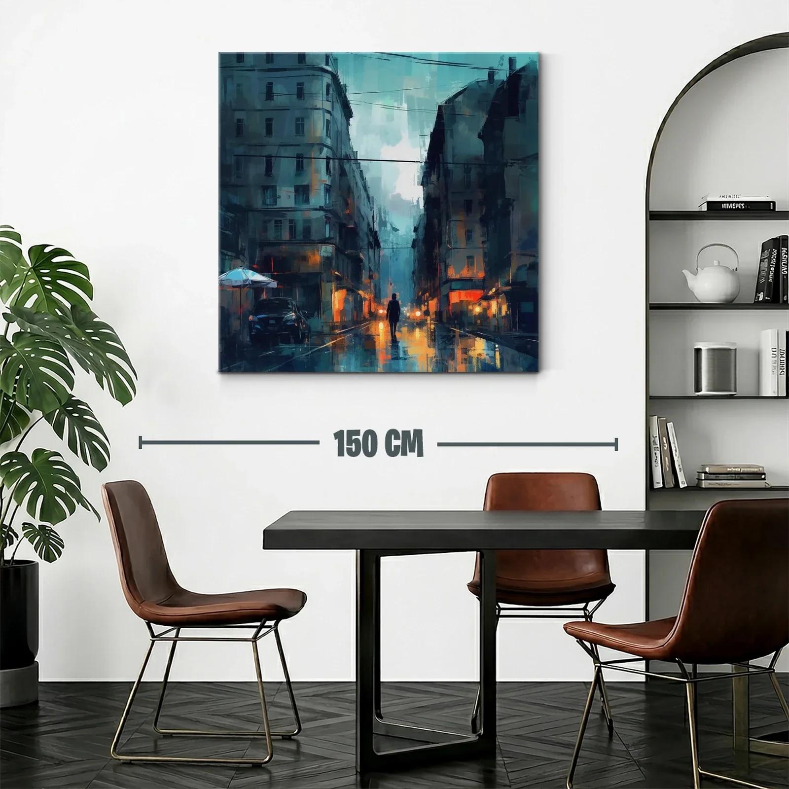 Atardecer urbano con reflejos y silueta solitaria — miniatura 2