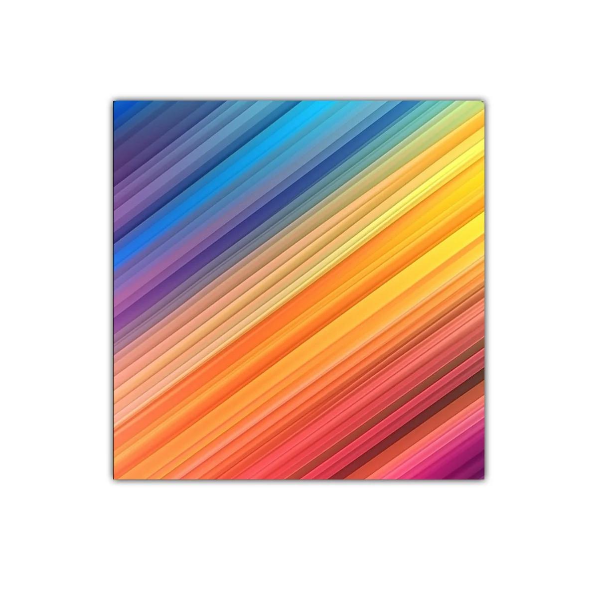 Cuadro decorativo con líneas diagonales y degradados vibrantes — imagen principal