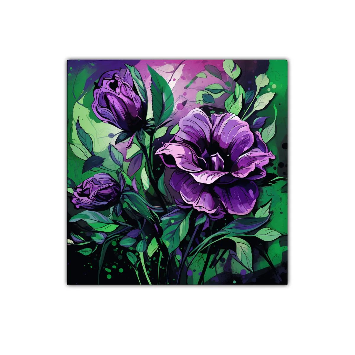 Floraciones vibrantes en tonos violetas y verdes — imagen principal