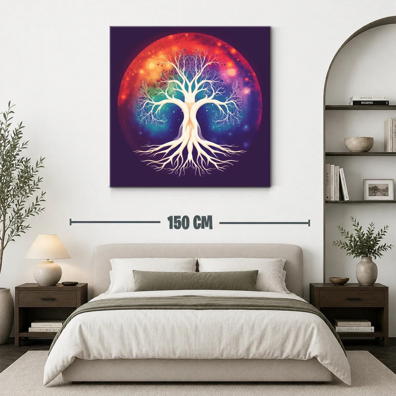 Árbol de la vida iluminado en vibrante fondo cósmico — miniatura 3
