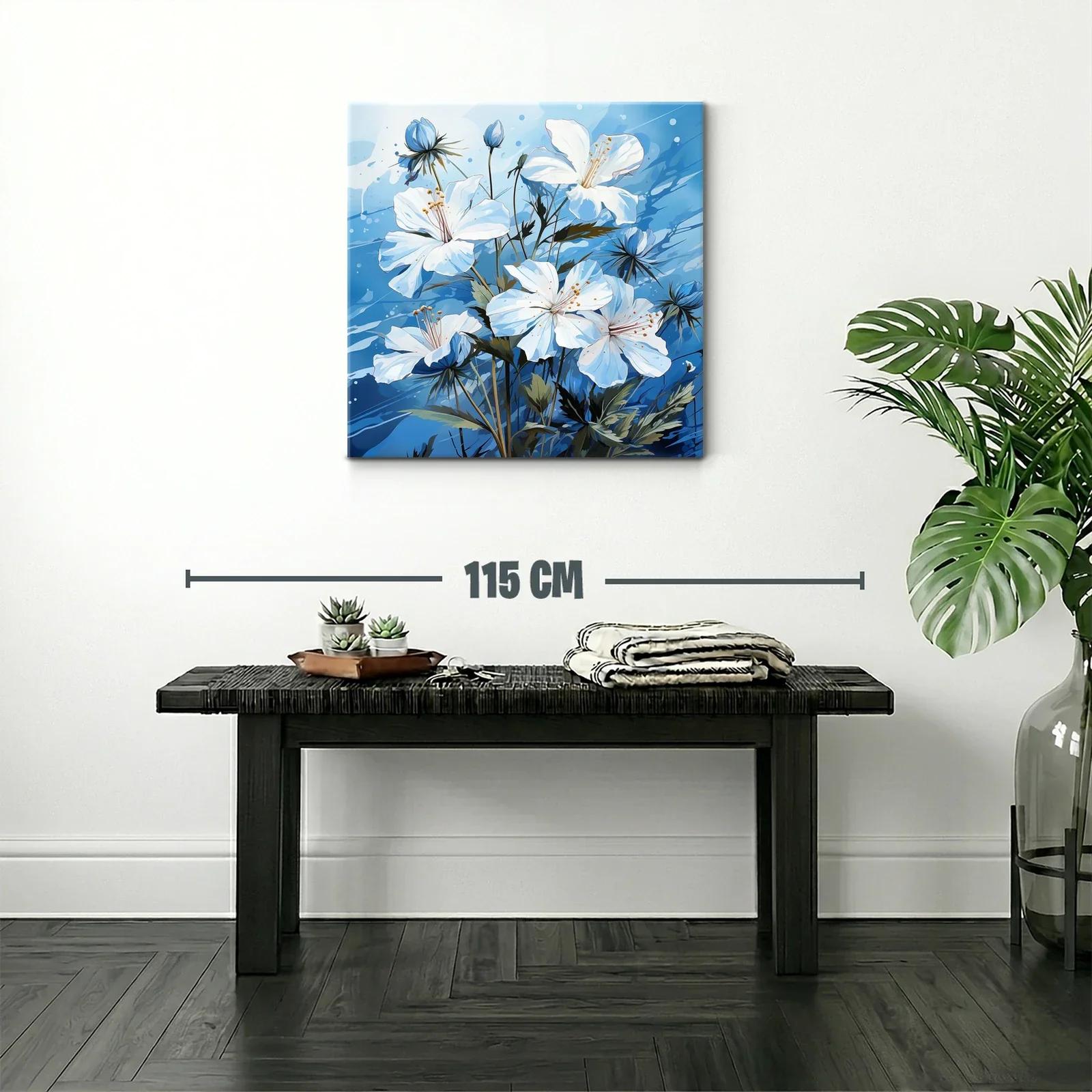 Elegancia floral en tonos frescos y azules vibrantes — miniatura 2