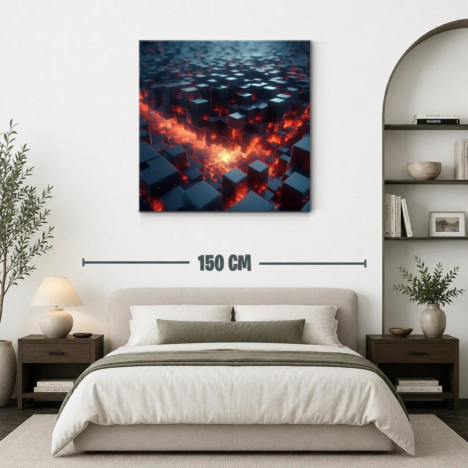 Cuadro urbano futurista con luces de lava incandescentes — miniatura 3