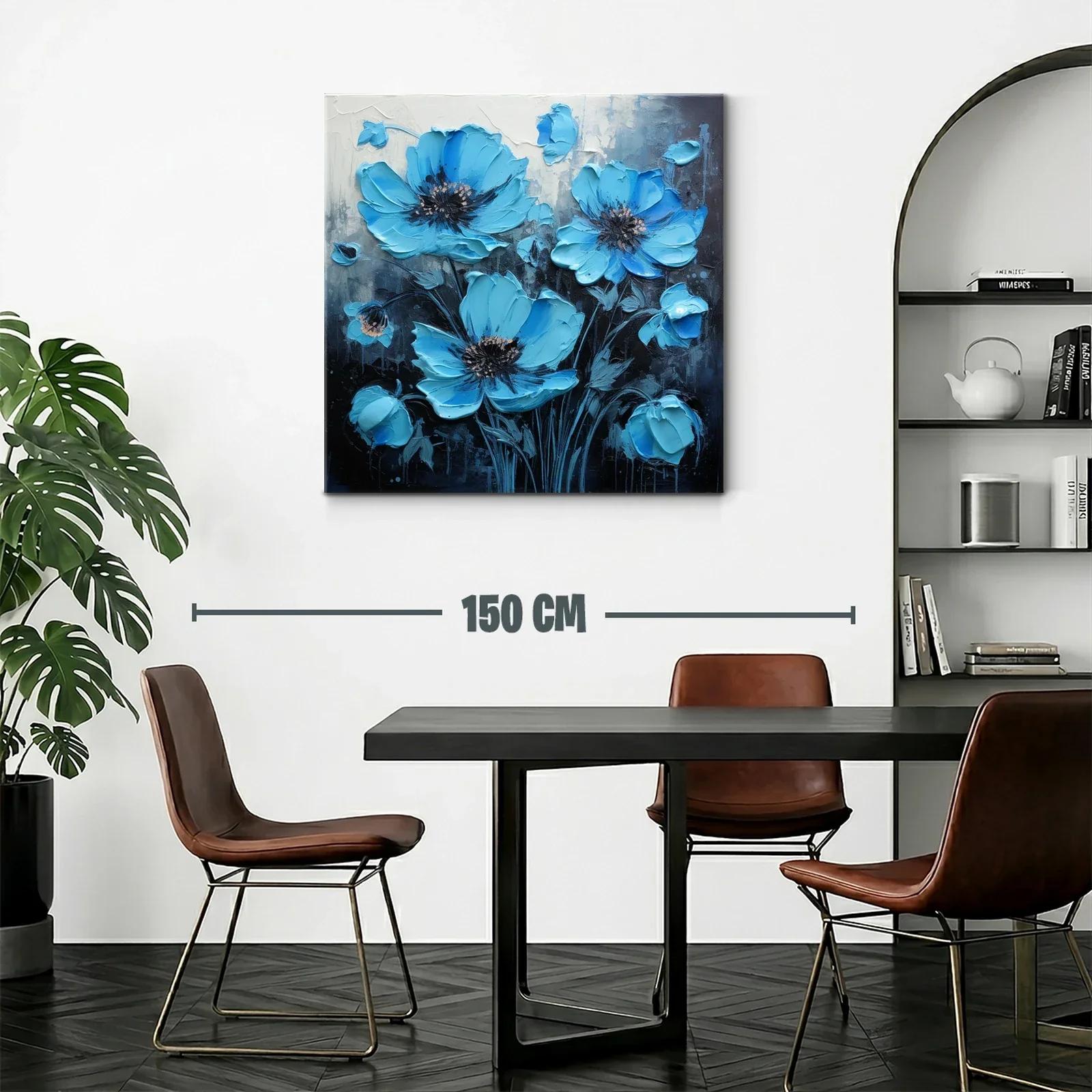 Flores azules vibrantes sobre fondo oscuro elegante — miniatura 2
