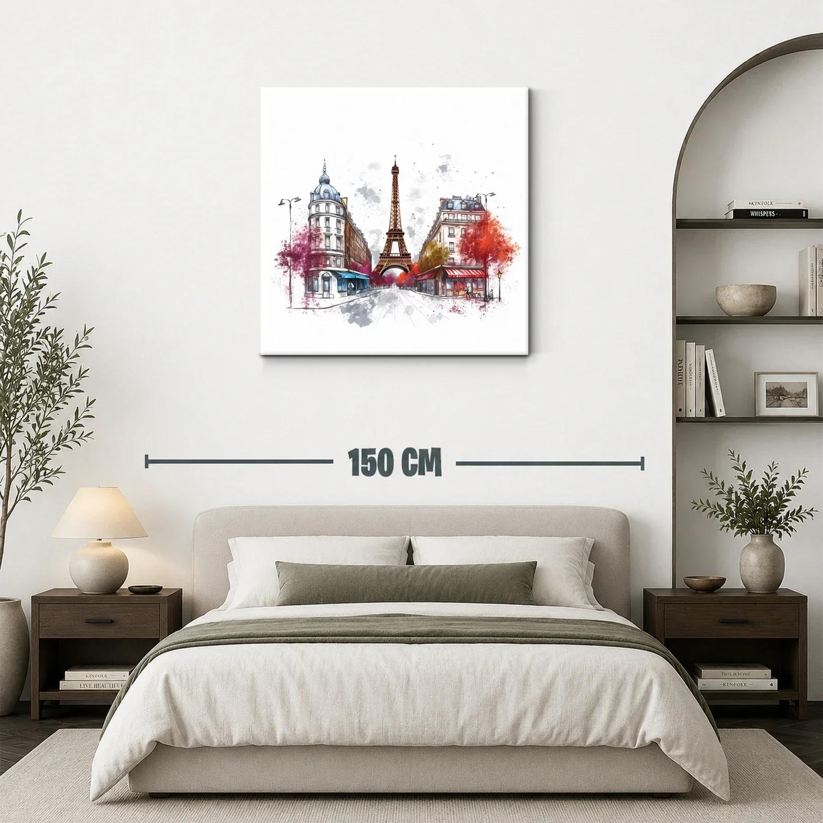 Ilustración urbana con la Torre Eiffel y fachadas parisinas — miniatura 3
