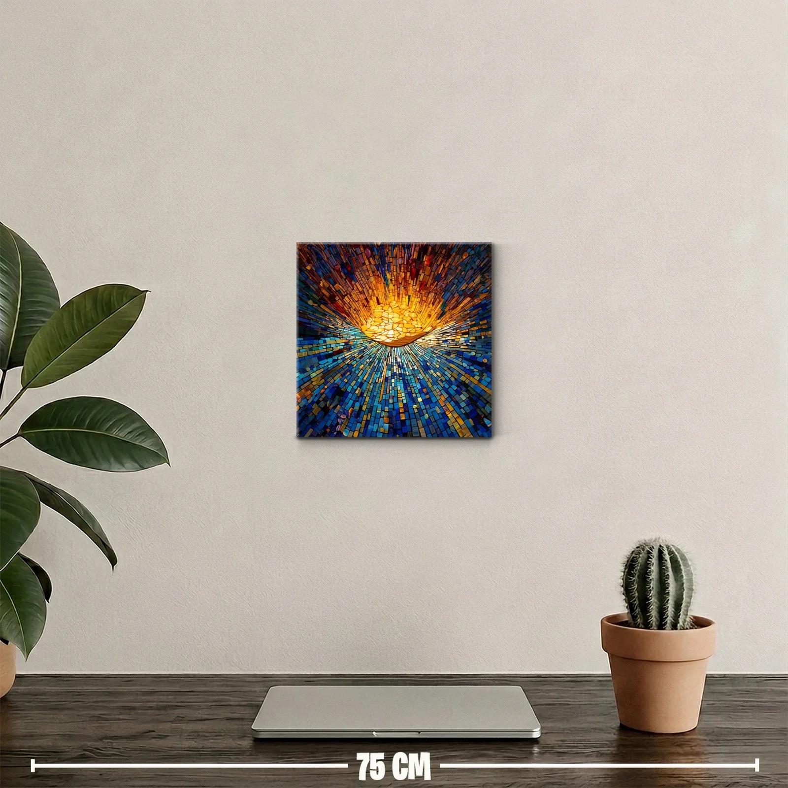 Cuadro abstracto con explosión de colores vibrantes — miniatura 2