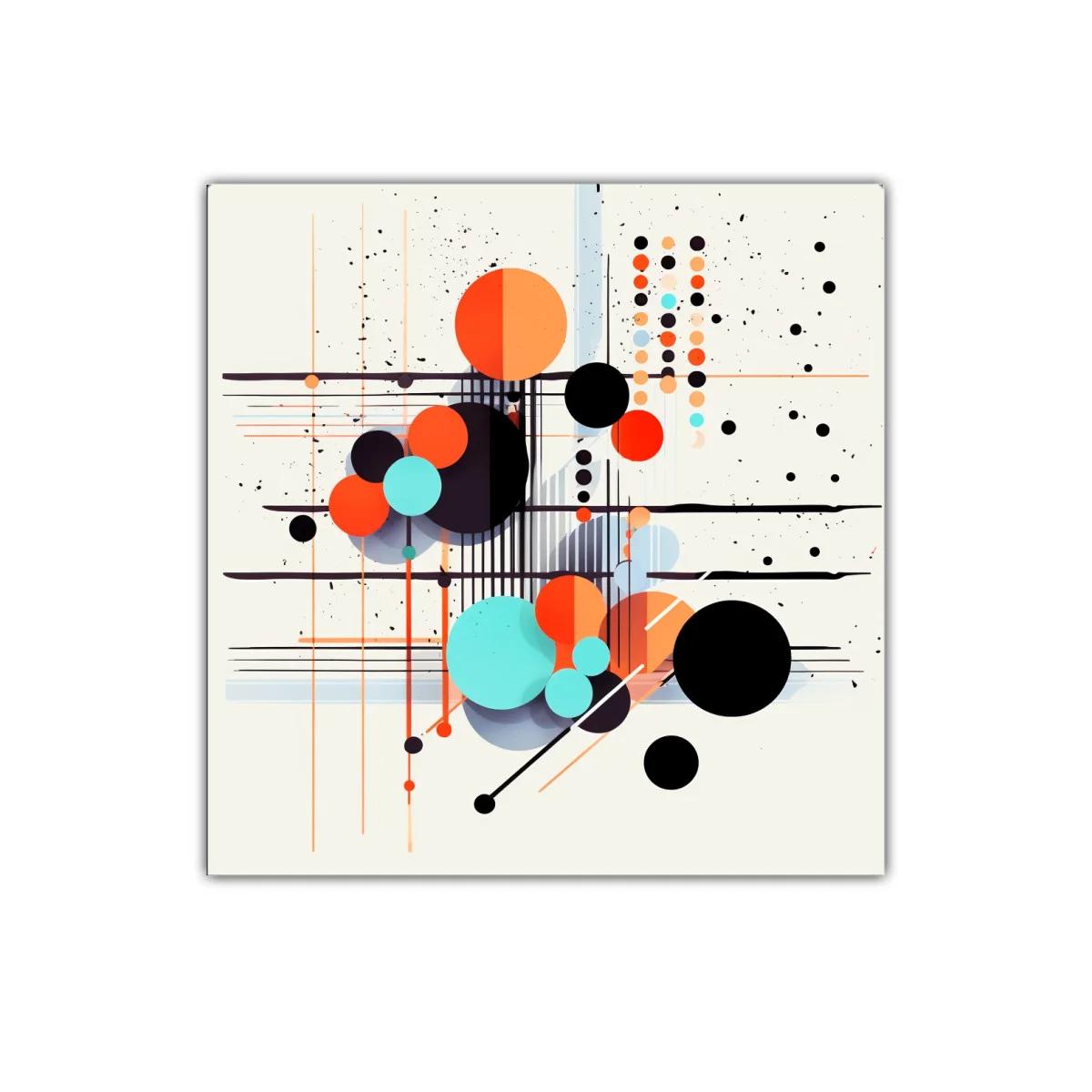 Arte abstracto geométrico en tonos vibrantes y contrastantes