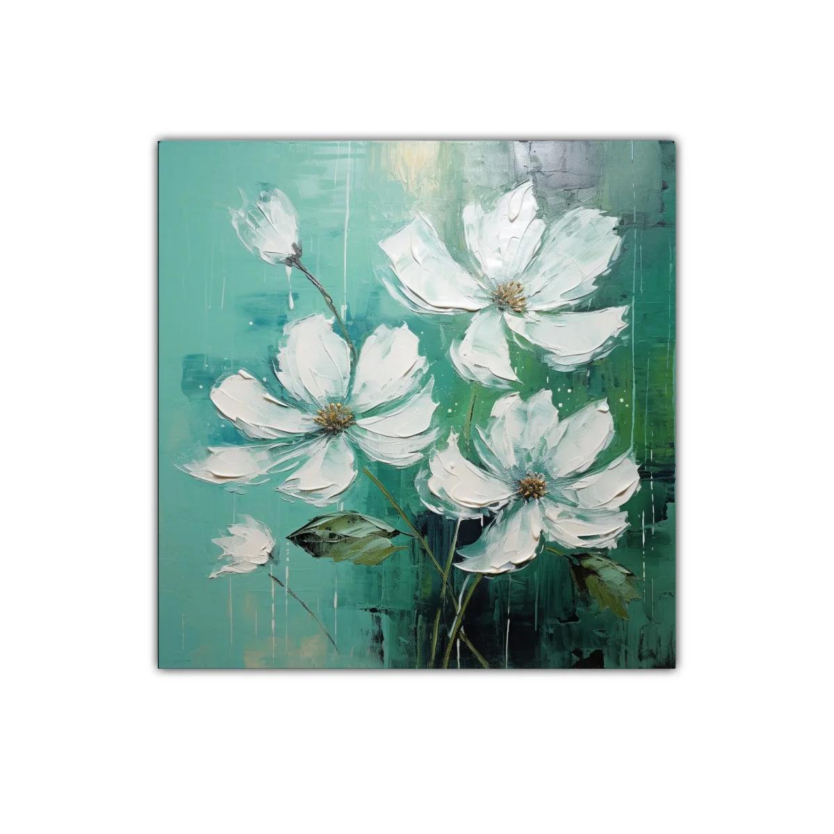 Floral delicadeza en tonos verdes y blancos — imagen principal