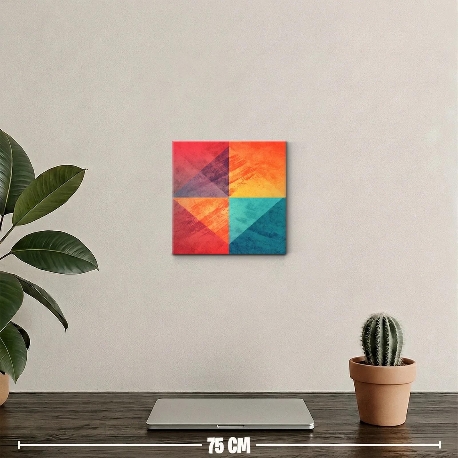 Composición geométrica en tonos cálidos y fríos vibrantes — miniatura 2