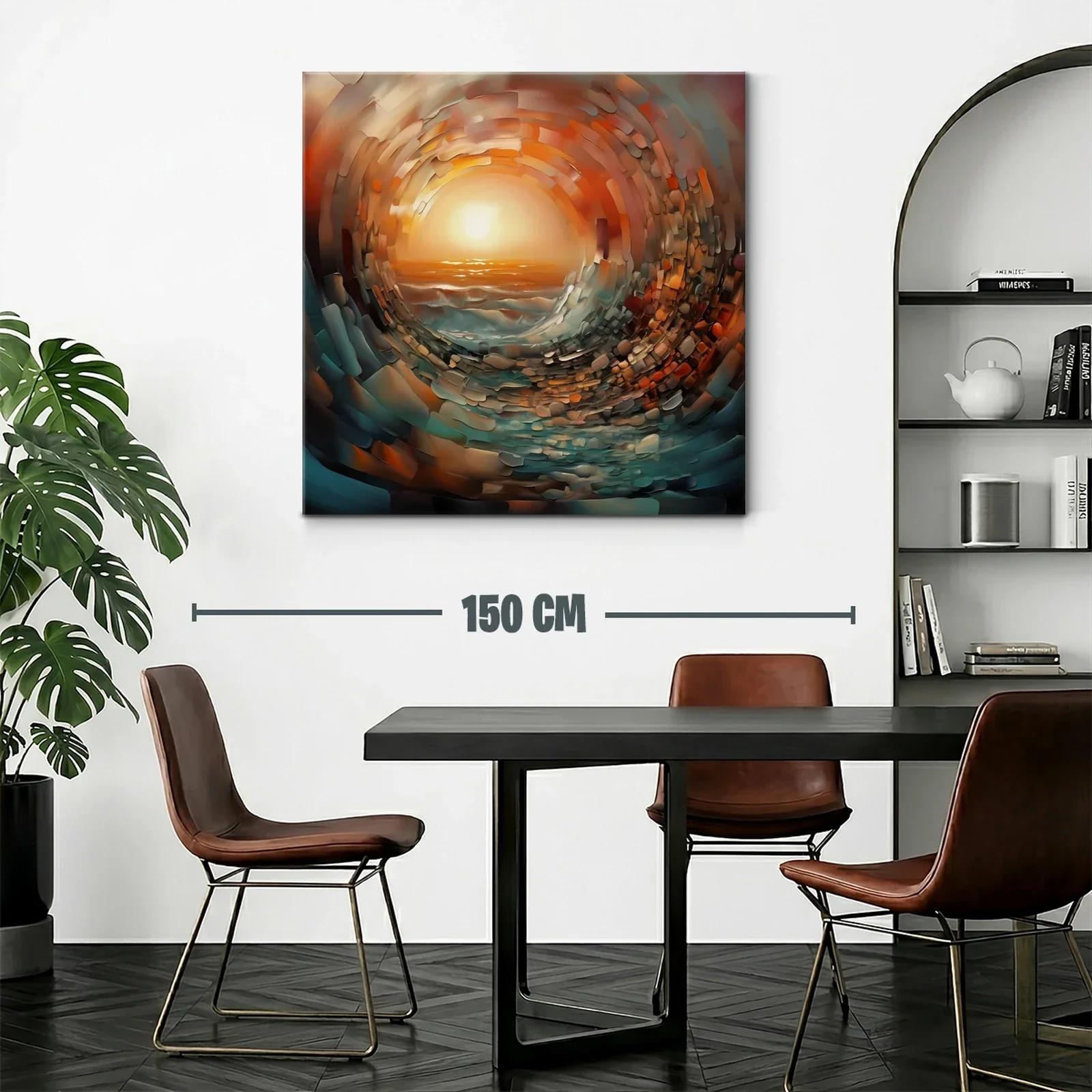 Atardecer abstracto con vibrantes tonos cálidos y fríos — miniatura 2