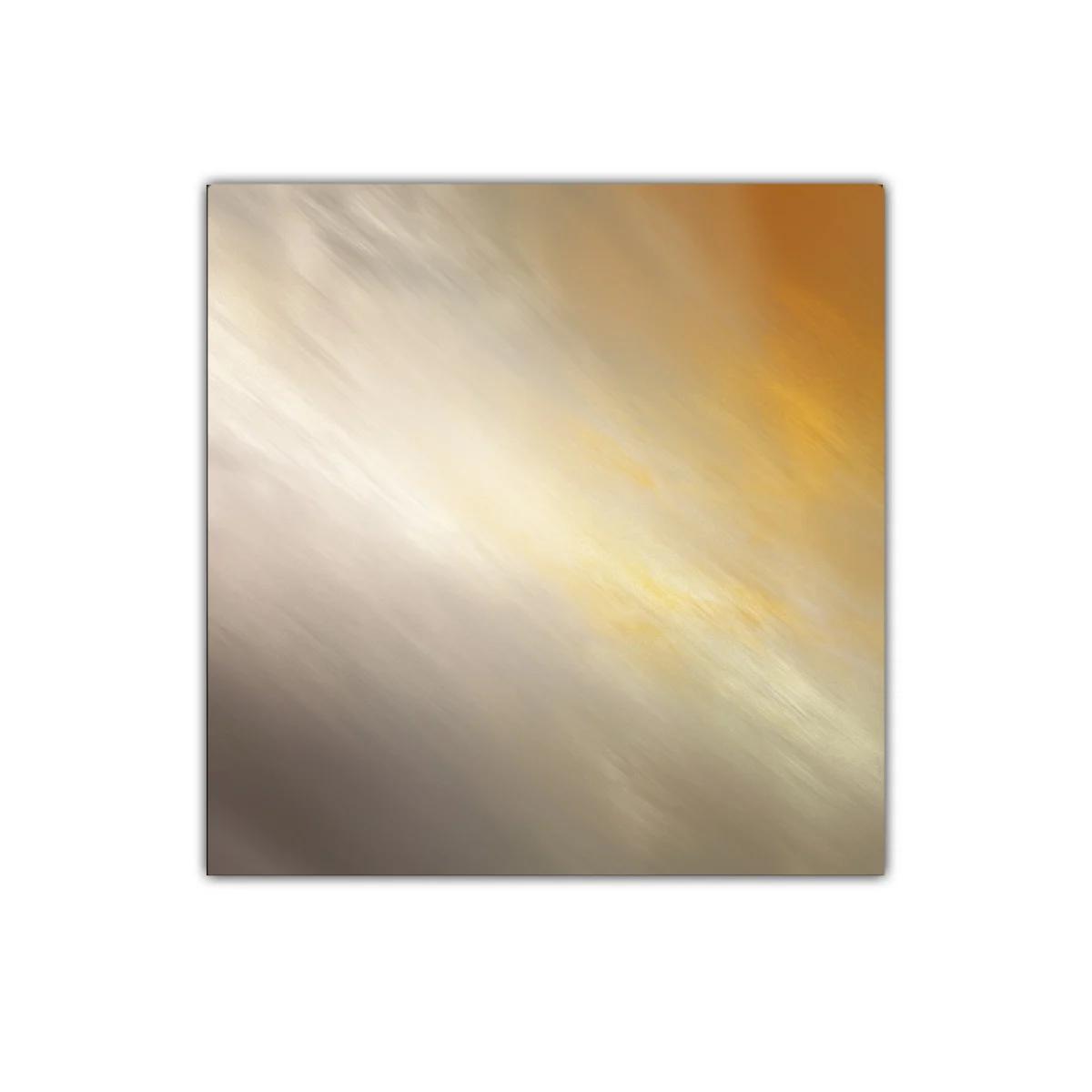 Cuadro abstracto con tonos cálidos y neutros difuminados