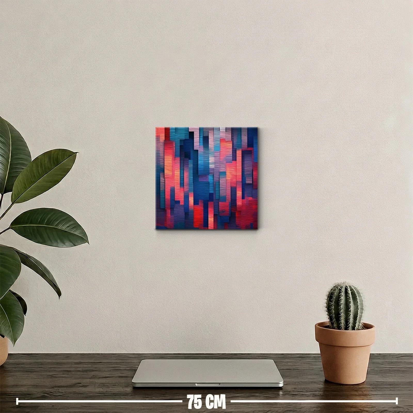 Composición abstracta en tonos cálidos y fríos vibrantes — miniatura 2