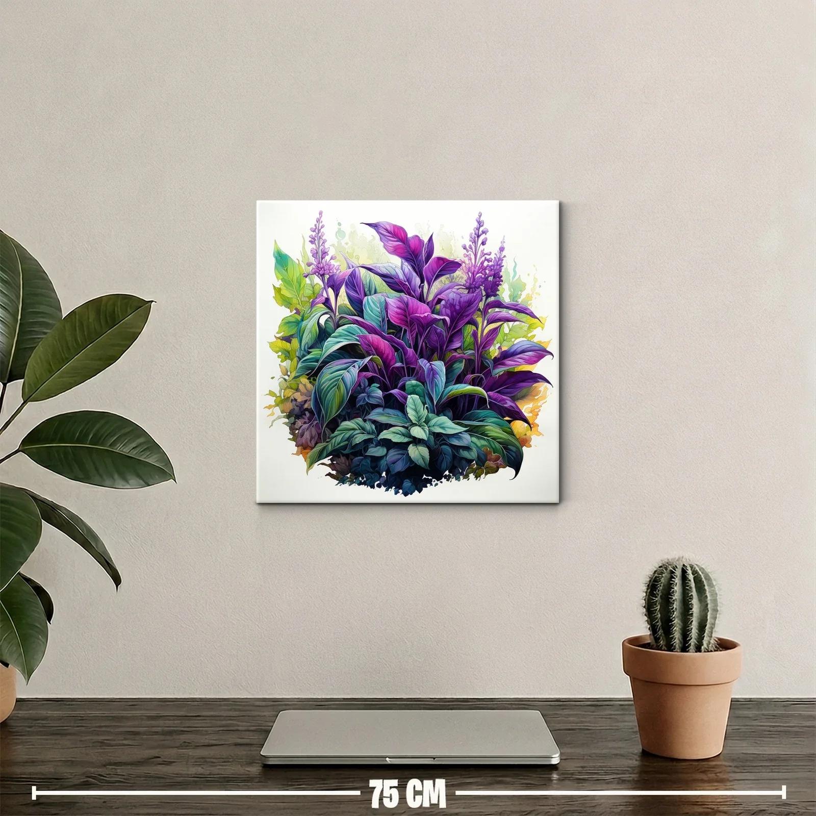 Exuberante Composición de Hojas en Tonos Violeta y Verde — miniatura 2