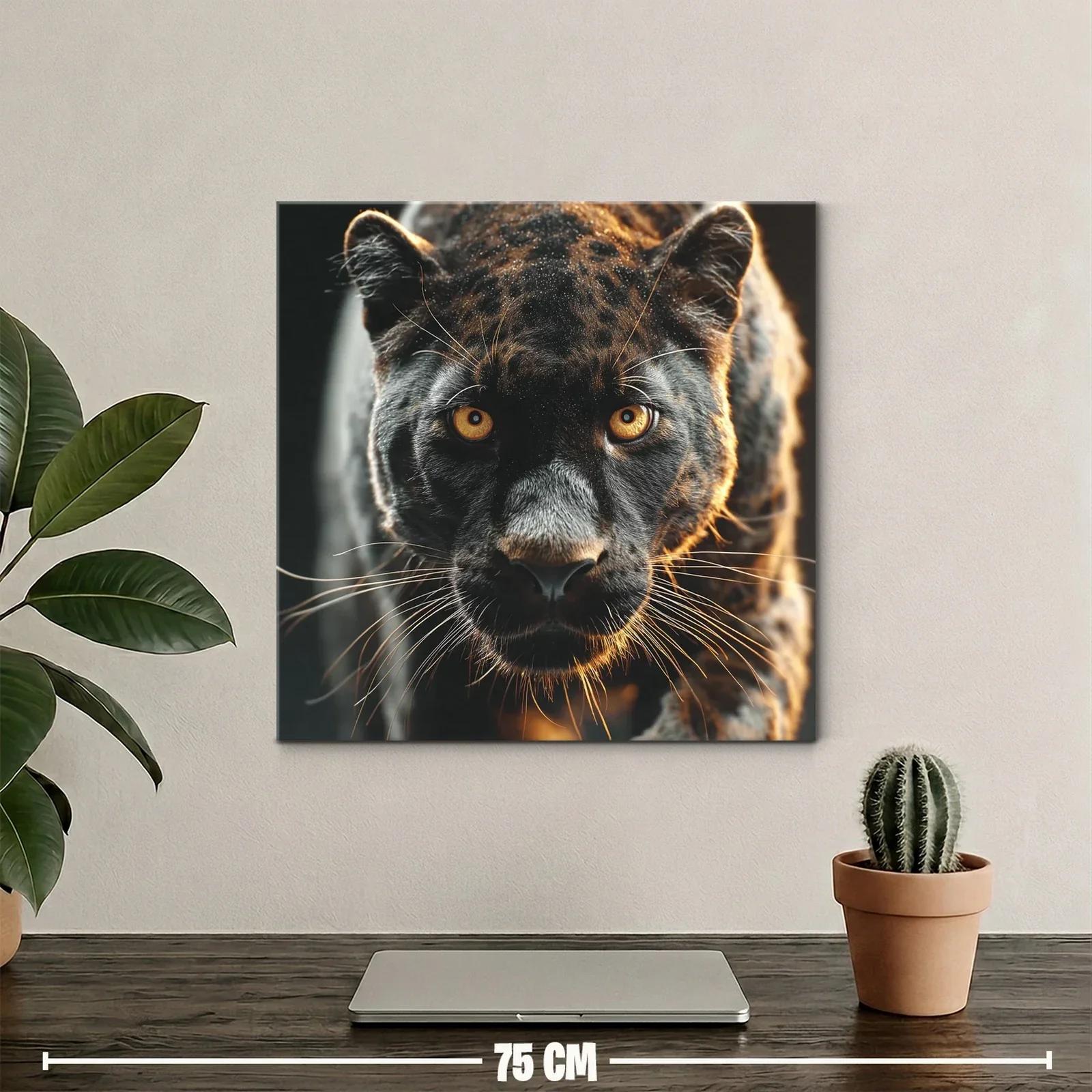 Pantera Negra en Primer Plano con Mirada Intensa — miniatura 2