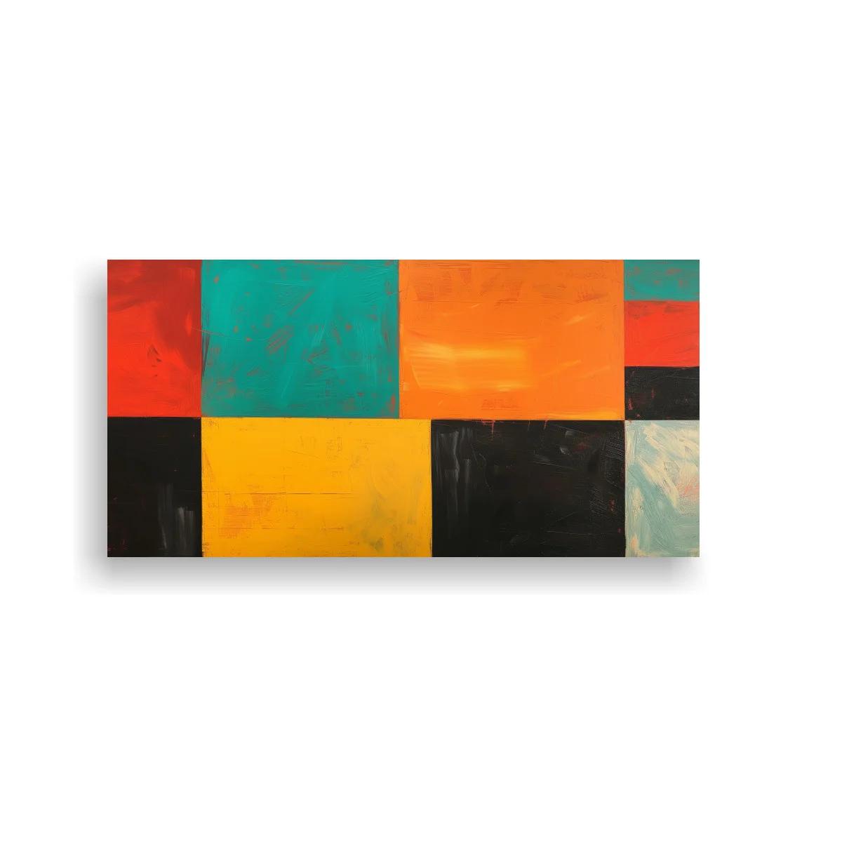 Cuadro de bloques de color con pinceladas visibles