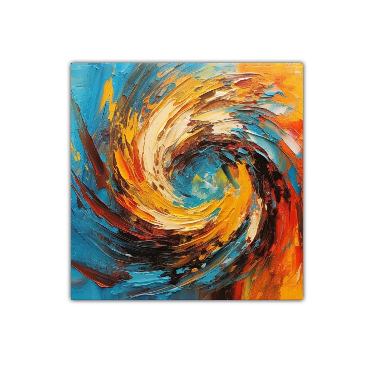 Composición vibrante en espiral de colores cálidos y fríos