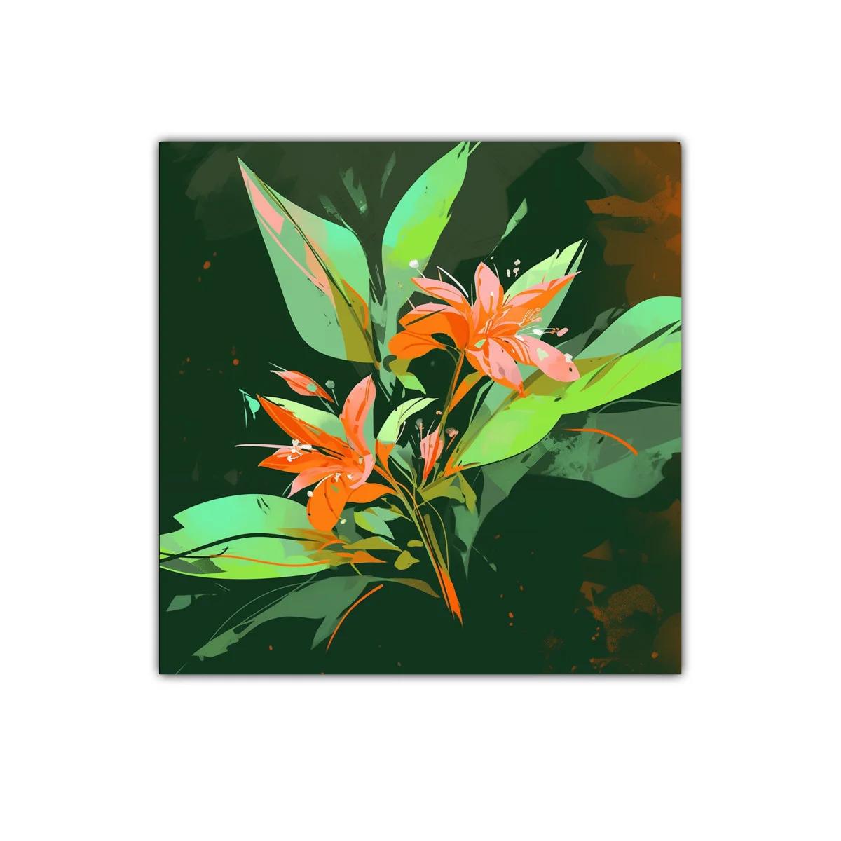 Flores naranjas vibrantes sobre fondo verde oscuro — imagen principal