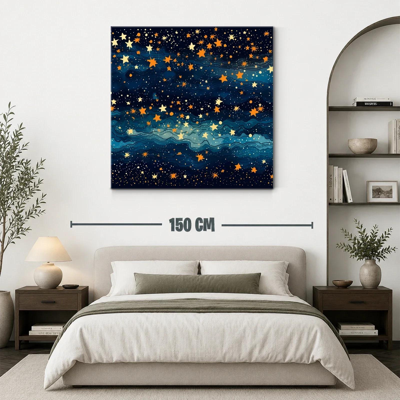 Cielo estrellado con tonos dorados y azul profundo — miniatura 3