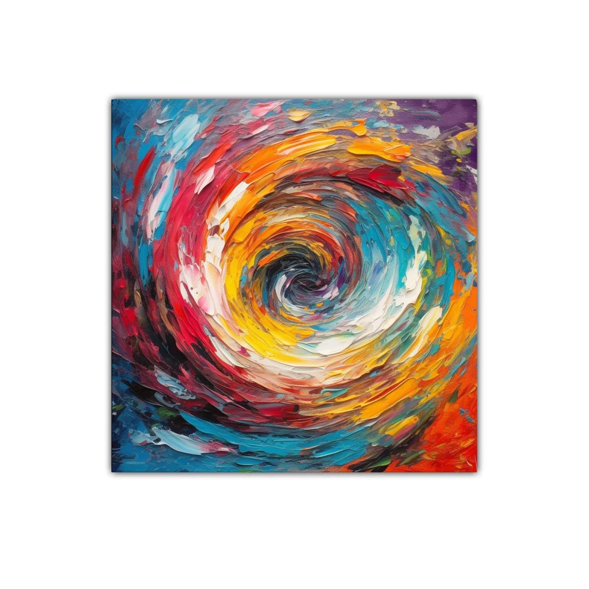 Cuadro vibrante con espiral de colores intensos — imagen principal