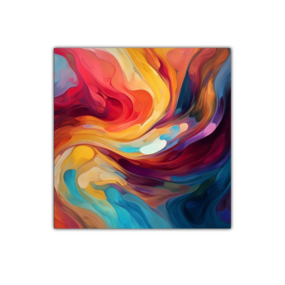 Cuadro abstracto con colores vibrantes y formas fluidas — imagen principal