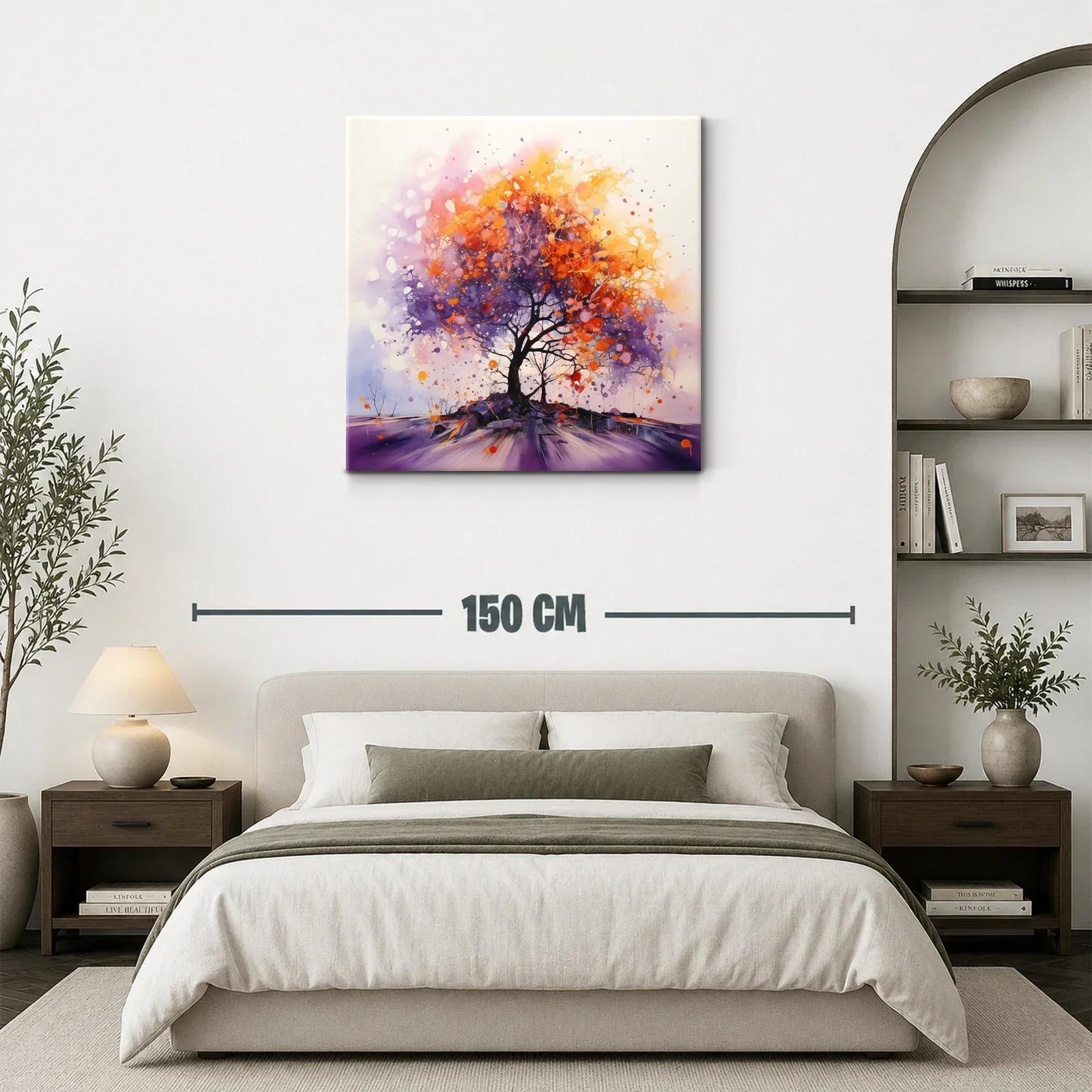 Árbol vibrante con tonos cálidos y morados en movimiento — miniatura 3