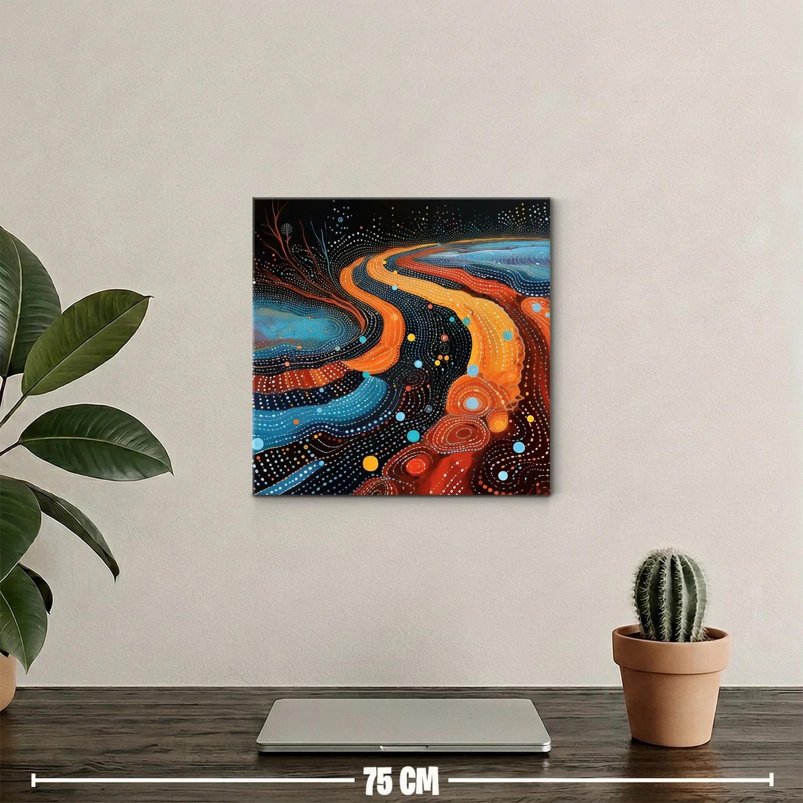 Estallido abstracto en tonos cálidos y fríos contrastantes — miniatura 2