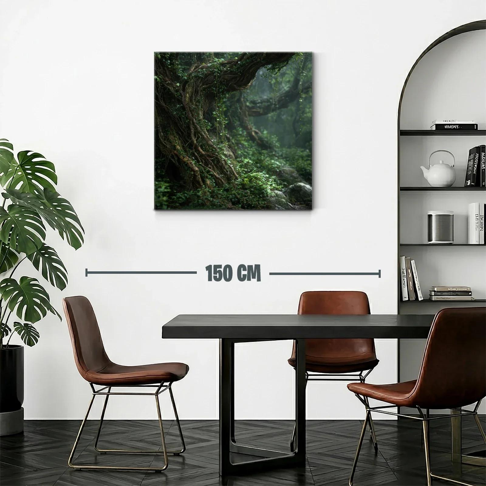 Bosque antiguo con raíces entrelazadas y follaje verde — miniatura 2