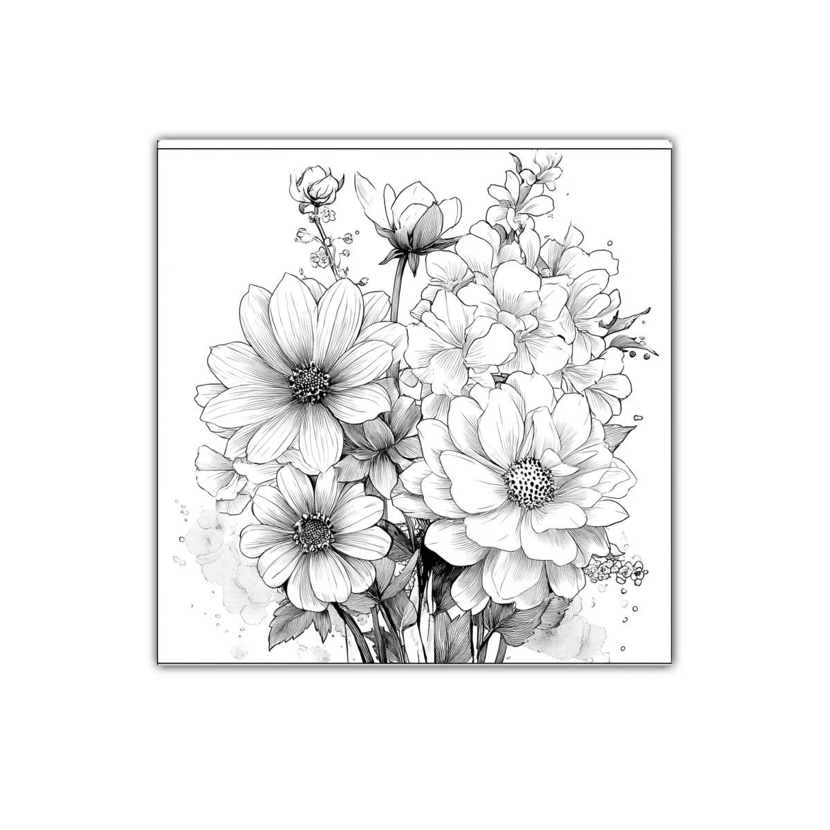Elegante ramo floral en blanco y negro para decorar espacios delicados — imagen principal