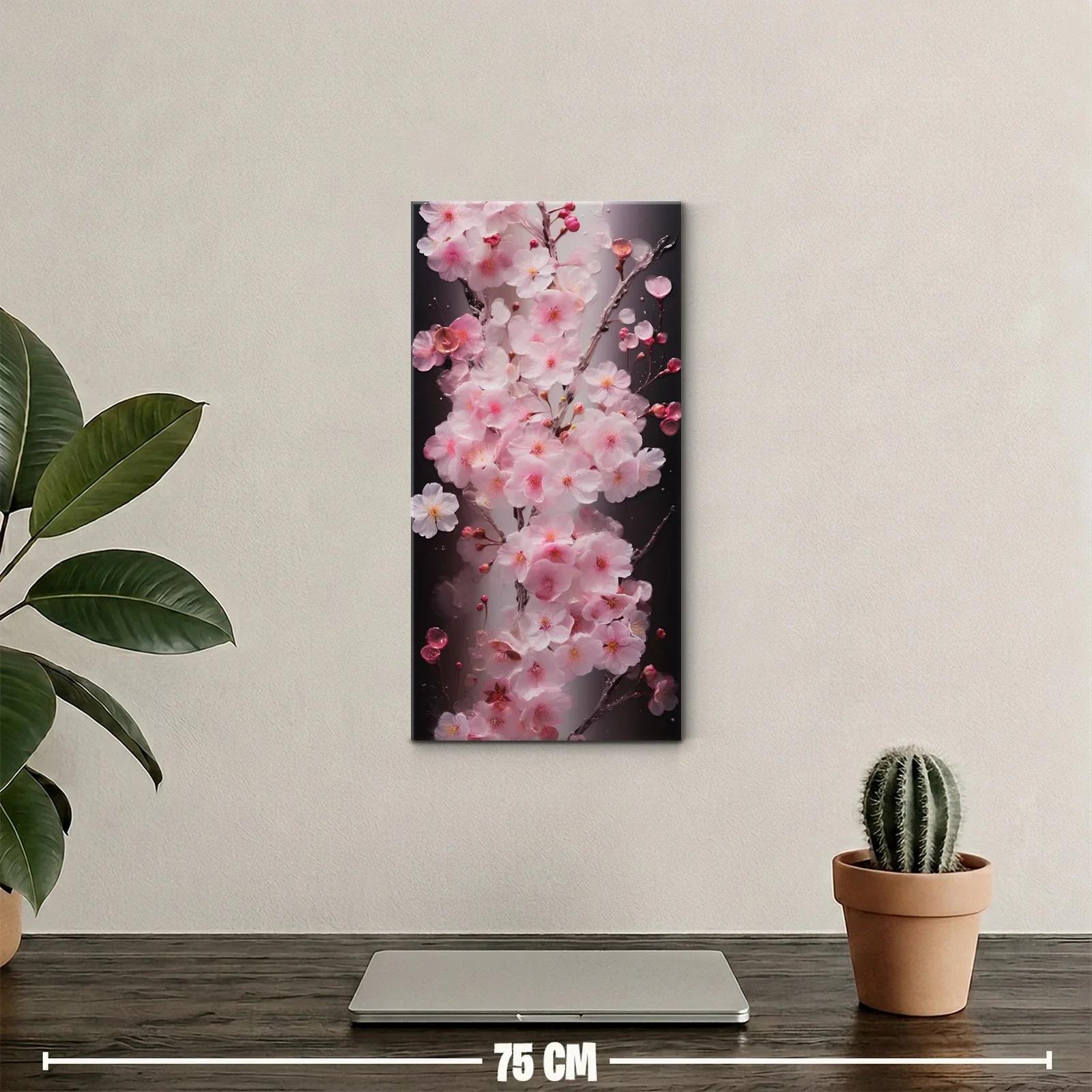 Cuadro flores de cerezo rosadas con pétalos sueltos — miniatura 2