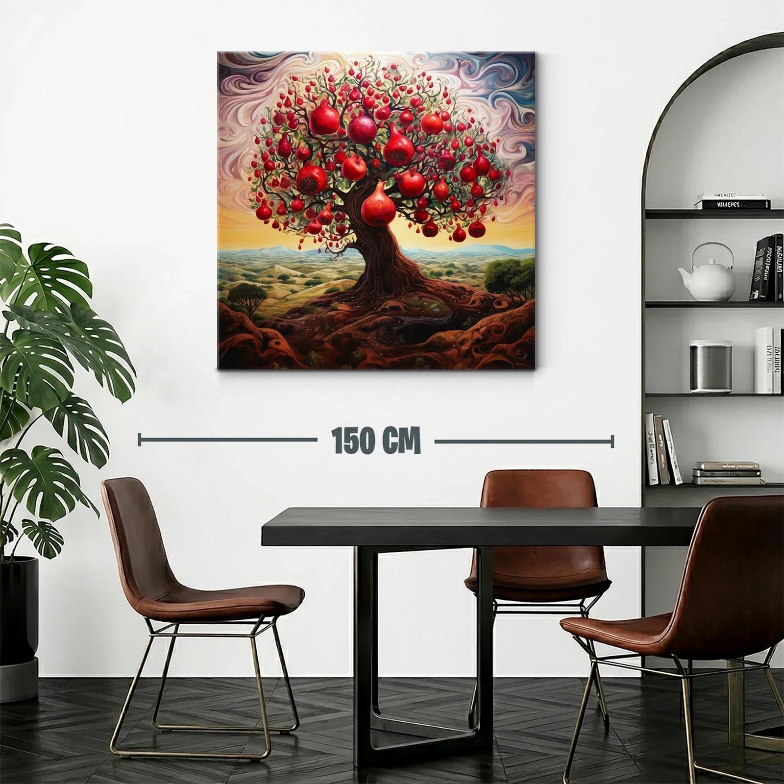Árbol de granadas con raíces entrelazadas y cielo vibrante — miniatura 2