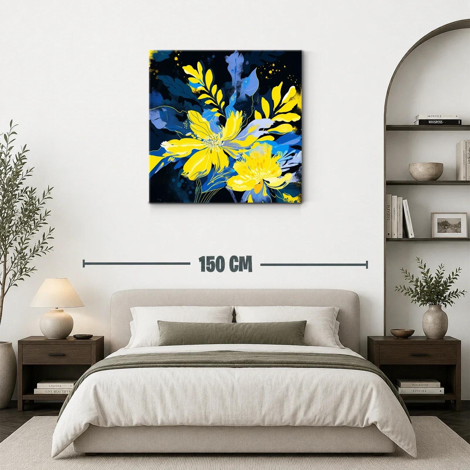 Flores vibrantes en tonos amarillos y azules expresivos — miniatura 3