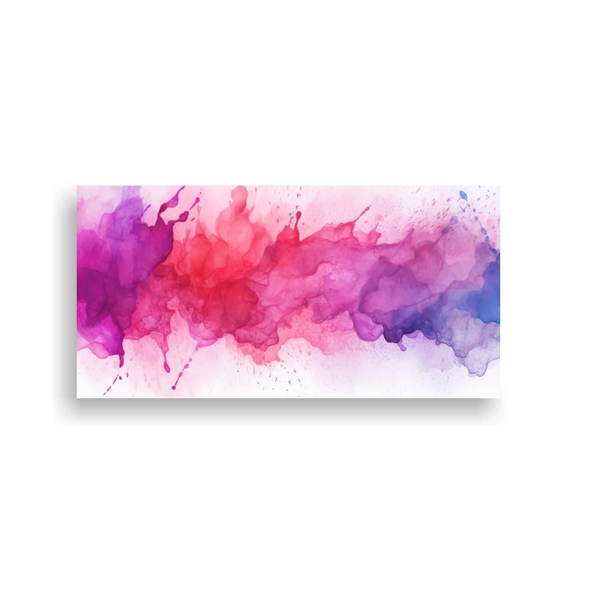 Cuadro mancha de acuarela rosa y violeta en fucsia violeta y azul — imagen principal