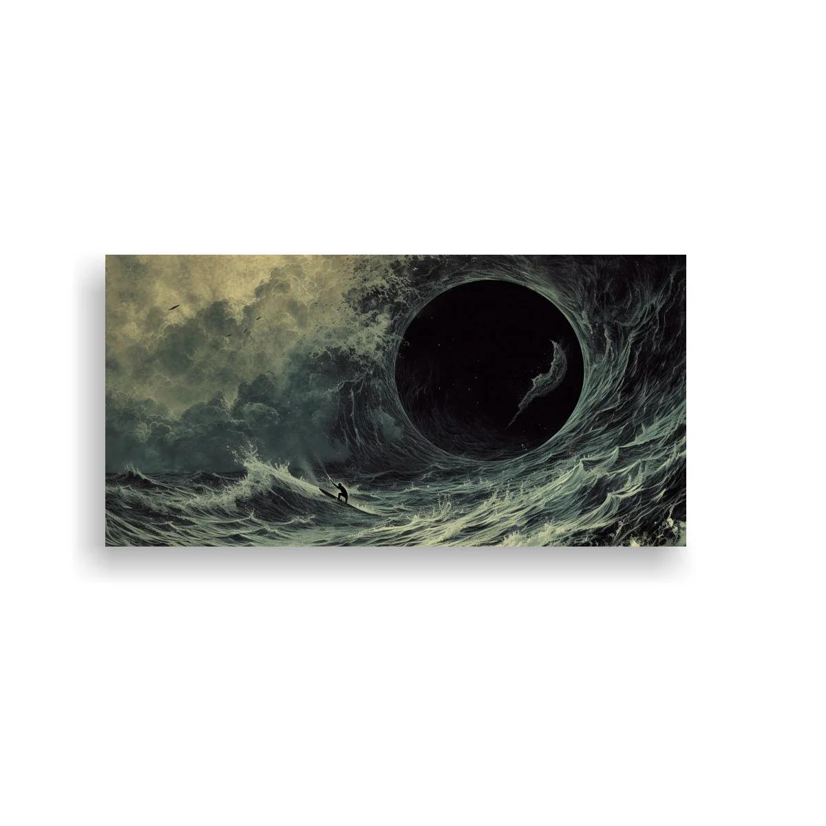 Cuadro ola gigante bajo un eclipse — imagen principal